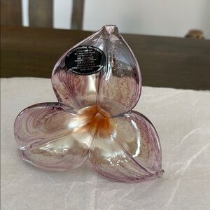 - Italian Murano Art Glass Purple silver
 Specks Pedals 3 large pedals Handmade